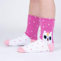 Sock it to Me Llama-corn Youth Turn Cuff Crew Socks