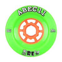 ABEC 11 Wheels Refly 90mm 74a Lime/ Orange 4 Pack