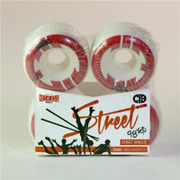 Reckless Wheels CIB Street 55mm | 98a | 4 Pack | White Red (Limit of 4)