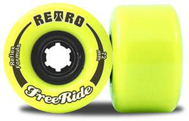 ABEC 11 Wheels Retro Freerides Reflex 72mm 83a Neon Yellow 4 Pack
