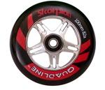 Hyper Wheels Skorpion 100mm 82a, 5 spoke Chrome Hub, Black and Red - Each