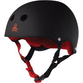 Triple 8 Skate Helmet SS Black Rubber w Red Liner