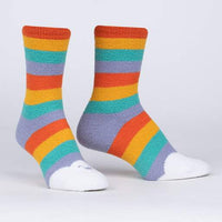 Sock it to Me Happy Toes Womens Crew No-Slip Socks