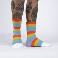 Sock it to Me Happy Toes Womens Crew No-Slip Socks