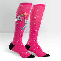 Sock it to Me Rainbow Power Gift Box Set styles: Unicorn V Narwhal, Super Juicy, Rainbow Blast Knee High