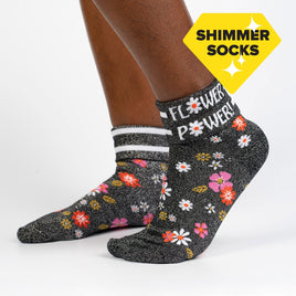 Sock it to Me Flower Power Turn Cuff Crew Socks