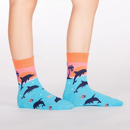 Sock it to Me Dancing Dolphins Junior Crew Socks