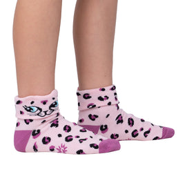 Sock it to Me Check Meowt Toddler Turn Cuff Crew Socks