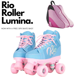 Rio Roller Lumina Roller Skates Blue Pink + FREE SFR SKATE BAG