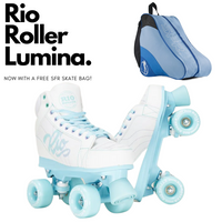 Rio Roller Lumina Roller Skates White Blue + FREE SFR SKATE BAG