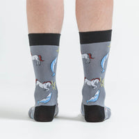 Sock it to Me Unicorn vs Narwhal Mens Crew Socks