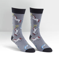 Sock it to Me Unicorn vs Narwhal Mens Crew Socks