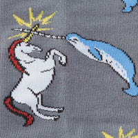 Sock it to Me Unicorn vs Narwhal Mens Crew Socks