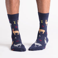 Sock it to Me Llama Drama Mens Crew Socks