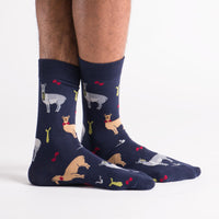 Sock it to Me Llama Drama Mens Crew Socks