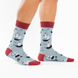 Sock it to Me Ship Shape Mens Crew Socks