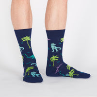 Sock it to Me Land of the Dino Mens Crew Socks