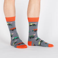 Sock it to Me Monster Trucks Mens Crew Socks