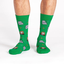 Sock it to Me Sloth Machine Mens Crew Socks