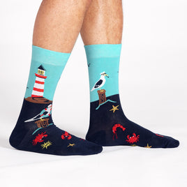 Sock it to Me Seas The Day Mens Crew Socks