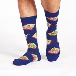 Sock it to Me Breakfast in Bed Mens Crew Socks