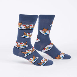 Sock it to Me Beaks on Red Mens Crew Socks