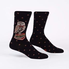 Sock it to Me Reading is a Hoot Mens Crew Socks