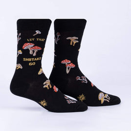 Sock it to Me Let that Shitake Go Mens Crew Socks