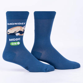 Sock it to Me Monday Mode, On Mens Crew Socks