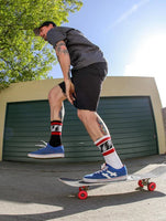 SOCCO Mike Vallely Lightning Bolt | White Mid Socks