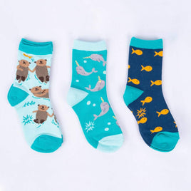 Sock it to Me My Otter Half Junior Crew Socks 3-Pack