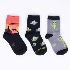 Sock it to Me Area 51 Youth Crew Socks 3-Pack