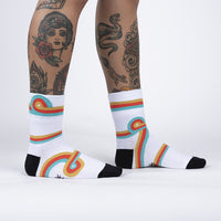 Sock it to Me Groovy Love Turn Cuff Crew Socks