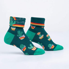 Sock it to Me Lookin' Sharp Turn Cuff Crew Socks