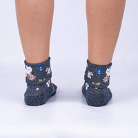 Sock it to Me Sitting Kitty Turn Cuff Crew Socks