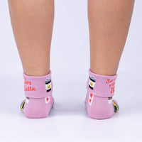 Sock it to Me Sorry, Running Latte Turn Cuff Crew Socks