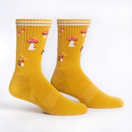 Sock it to Me Shrooms Ribbed Crew Athletic Socks