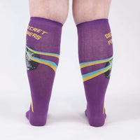 Sock it to Me Secret Powers Purple Stretch Knee High Socks