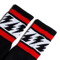 SOCCO Mike Vallely Lightning Bolt | Black Mid Socks