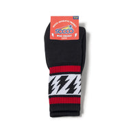 SOCCO Mike Vallely Lightning Bolt | Black Mid Socks