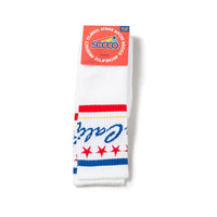 SOCCO Cali Words | White Mid Socks