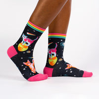 Sock it to Me Space Cats Womens Crew Socks