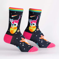 Sock it to Me Space Cats Womens Crew Socks