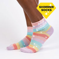 Sock it to Me Stay Golden Turn Cuff Crew Socks