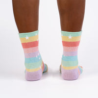 Sock it to Me Stay Golden Turn Cuff Crew Socks