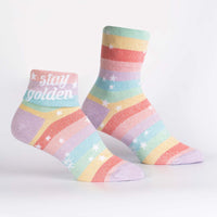 Sock it to Me Stay Golden Turn Cuff Crew Socks