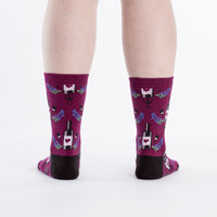 Sock it to Me Wine Womens Crew Socks