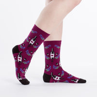 Sock it to Me Wine Womens Crew Socks