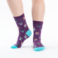 Sock it to Me Smarty Cats Womens Crew Socks