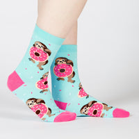 Sock it to Me Snackin' Sloth Womens Crew Socks